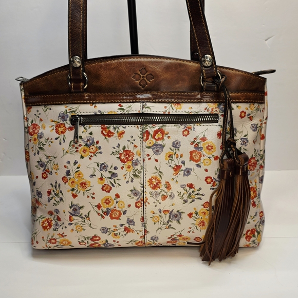 Patricia Nash Floral Cream and Brown Shoulder Bag - Picture 1 of 16